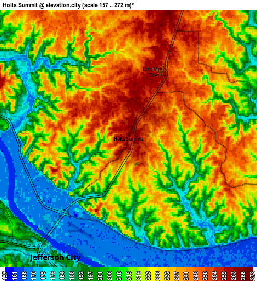 Zoom OUT 2x Holts Summit, United States elevation map