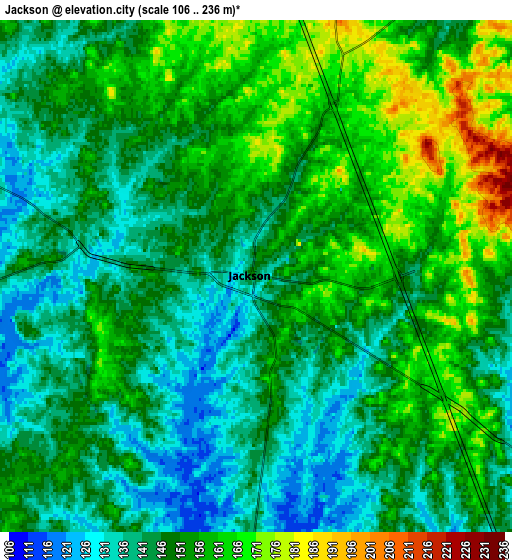 Zoom OUT 2x Jackson, United States elevation map