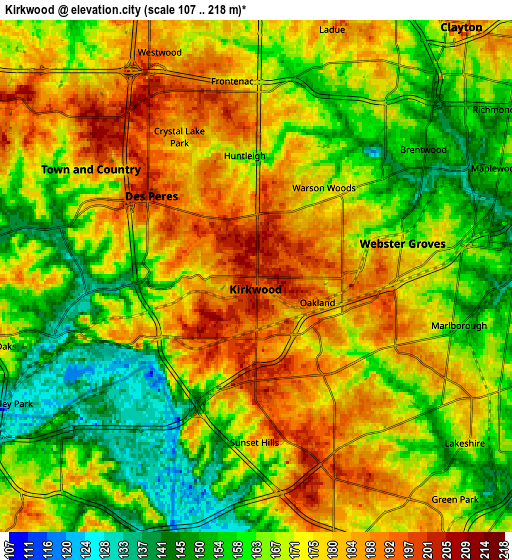 Zoom OUT 2x Kirkwood, United States elevation map