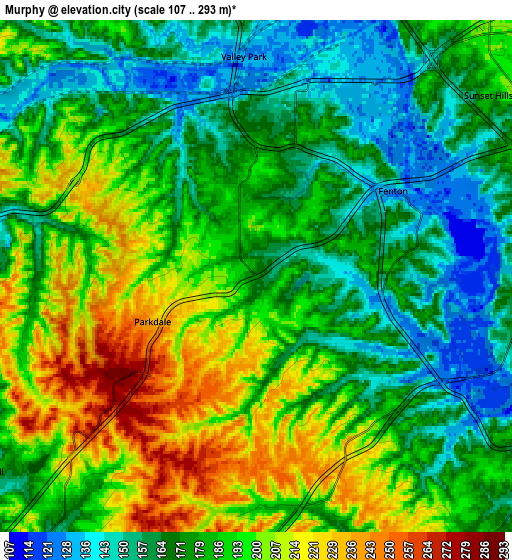 Zoom OUT 2x Murphy, United States elevation map