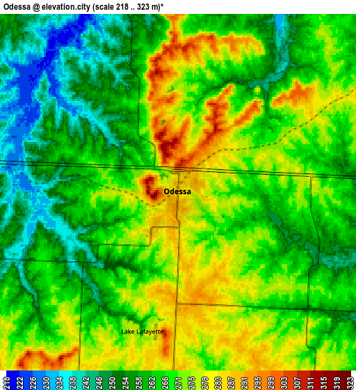 Zoom OUT 2x Odessa, United States elevation map