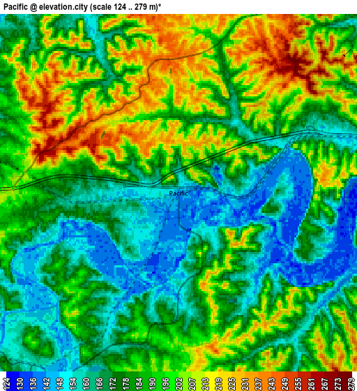 Zoom OUT 2x Pacific, United States elevation map