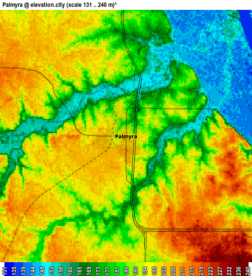 Zoom OUT 2x Palmyra, United States elevation map