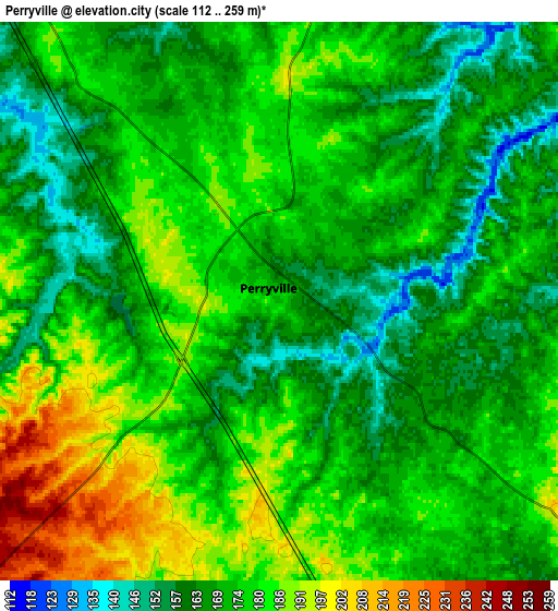 Zoom OUT 2x Perryville, United States elevation map