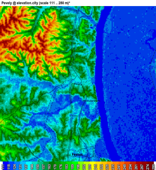 Zoom OUT 2x Pevely, United States elevation map