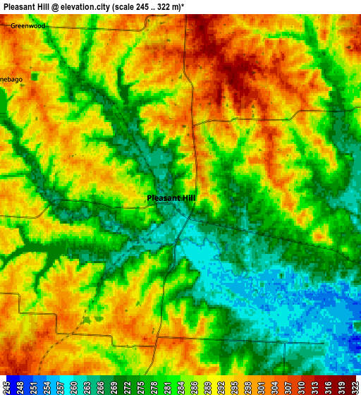 Zoom OUT 2x Pleasant Hill, United States elevation map