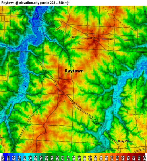 Zoom OUT 2x Raytown, United States elevation map