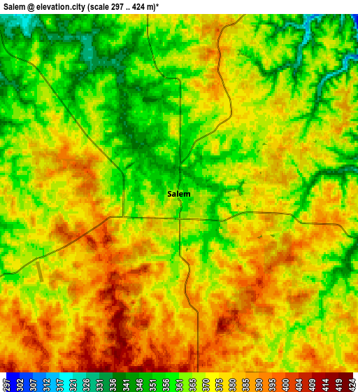 Zoom OUT 2x Salem, United States elevation map