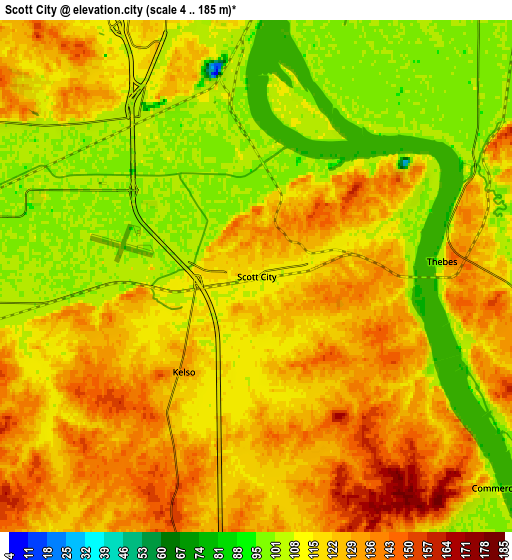 Zoom OUT 2x Scott City, United States elevation map