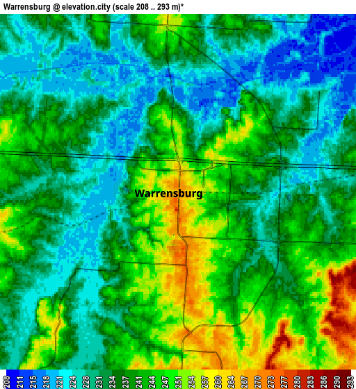 Zoom OUT 2x Warrensburg, United States elevation map