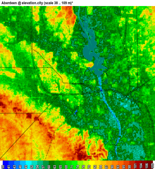 Zoom OUT 2x Aberdeen, United States elevation map