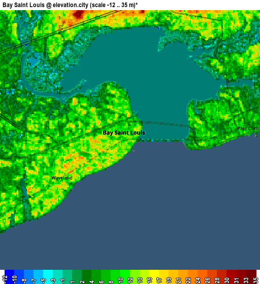 Zoom OUT 2x Bay Saint Louis, United States elevation map