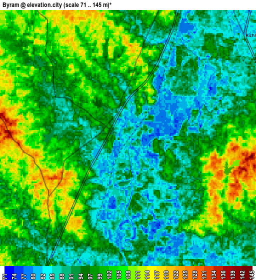 Zoom OUT 2x Byram, United States elevation map