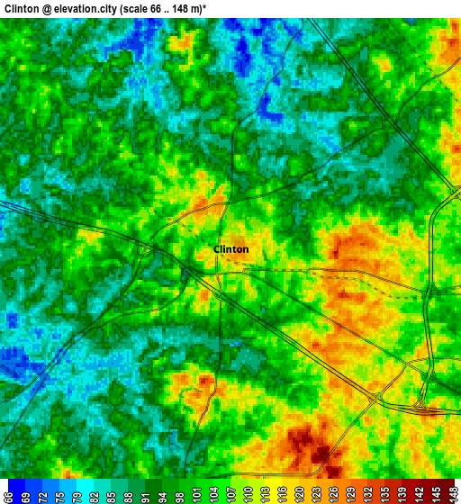 Zoom OUT 2x Clinton, United States elevation map