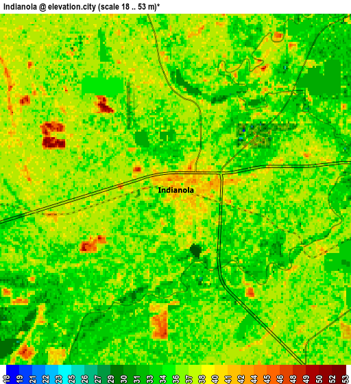 Zoom OUT 2x Indianola, United States elevation map