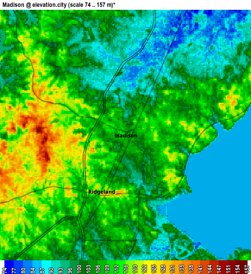 Zoom OUT 2x Madison, United States elevation map