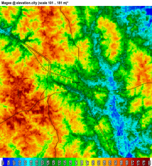 Zoom OUT 2x Magee, United States elevation map