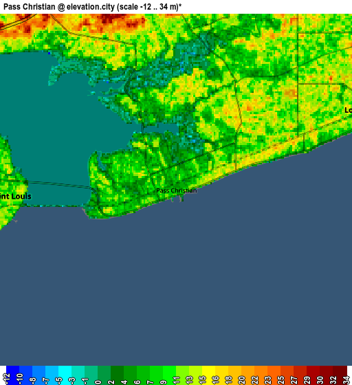 Zoom OUT 2x Pass Christian, United States elevation map