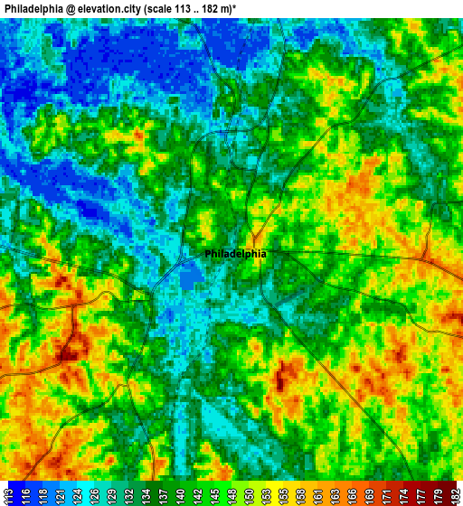 Zoom OUT 2x Philadelphia, United States elevation map