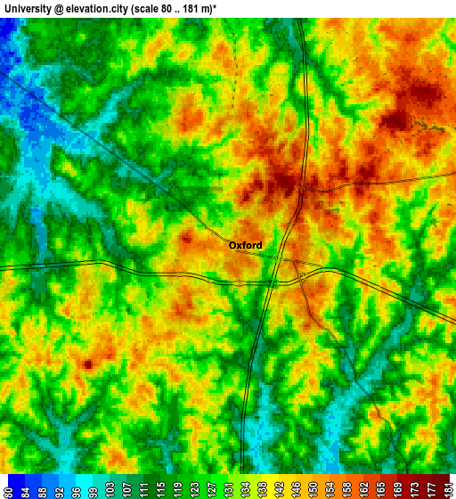 Zoom OUT 2x University, United States elevation map