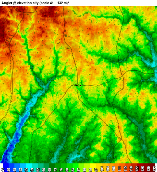 Zoom OUT 2x Angier, United States elevation map