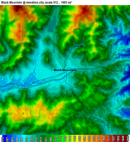 Zoom OUT 2x Black Mountain, United States elevation map