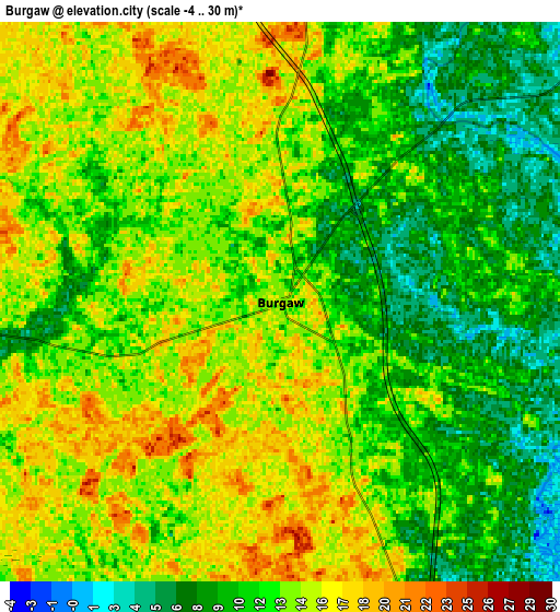 Zoom OUT 2x Burgaw, United States elevation map