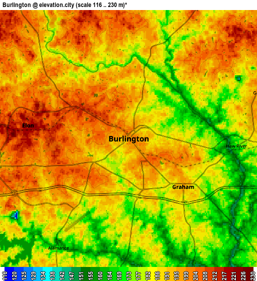 Zoom OUT 2x Burlington, United States elevation map