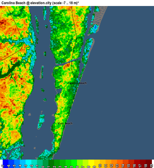 Zoom OUT 2x Carolina Beach, United States elevation map