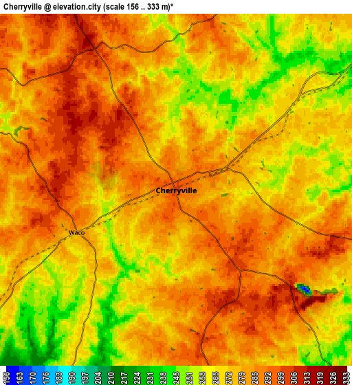 Zoom OUT 2x Cherryville, United States elevation map