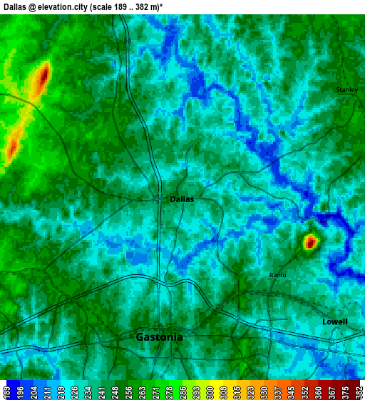 Zoom OUT 2x Dallas, United States elevation map