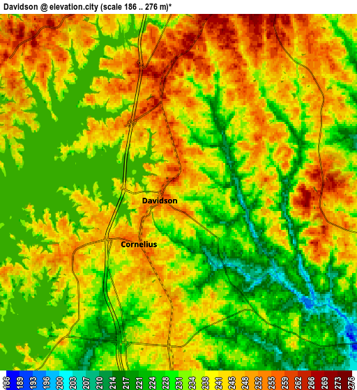 Zoom OUT 2x Davidson, United States elevation map