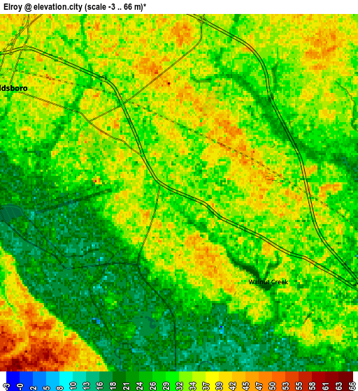 Zoom OUT 2x Elroy, United States elevation map