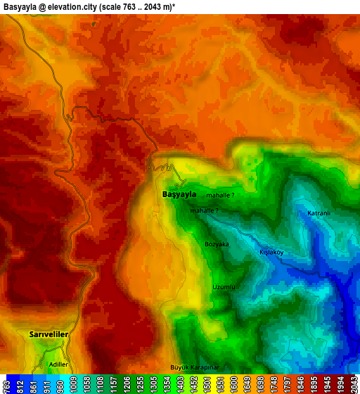 Zoom OUT 2x Başyayla, Turkey elevation map