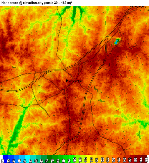 Zoom OUT 2x Henderson, United States elevation map