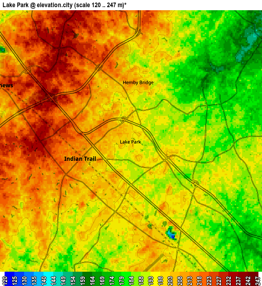 Zoom OUT 2x Lake Park, United States elevation map