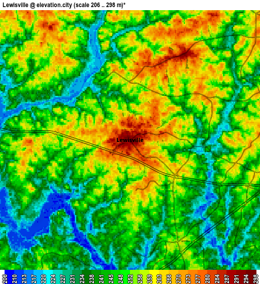 Zoom OUT 2x Lewisville, United States elevation map