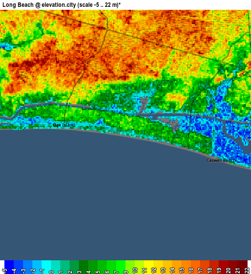 Zoom OUT 2x Long Beach, United States elevation map