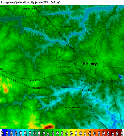 Zoom OUT 2x Longview, United States elevation map