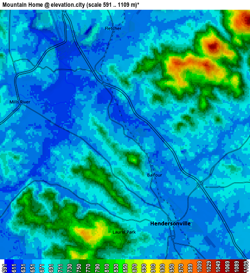 Zoom OUT 2x Mountain Home, United States elevation map