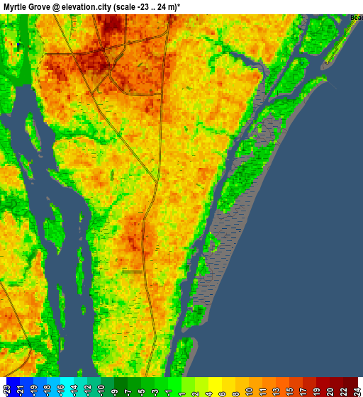 Zoom OUT 2x Myrtle Grove, United States elevation map