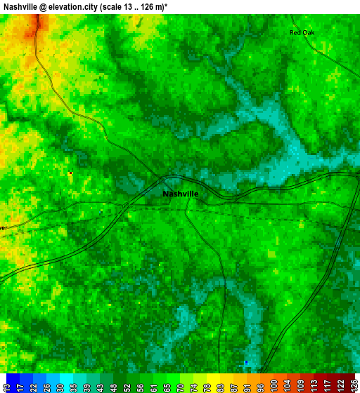 Zoom OUT 2x Nashville, United States elevation map