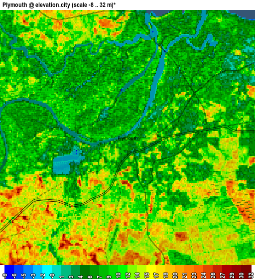 Zoom OUT 2x Plymouth, United States elevation map