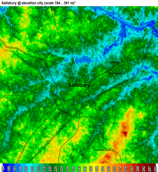 Zoom OUT 2x Salisbury, United States elevation map