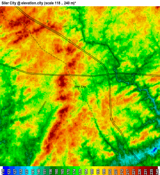 Zoom OUT 2x Siler City, United States elevation map