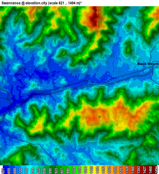 Zoom OUT 2x Swannanoa, United States elevation map