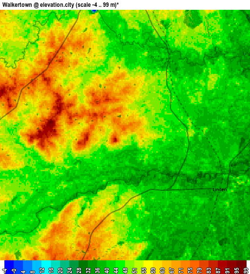 Zoom OUT 2x Walkertown, United States elevation map