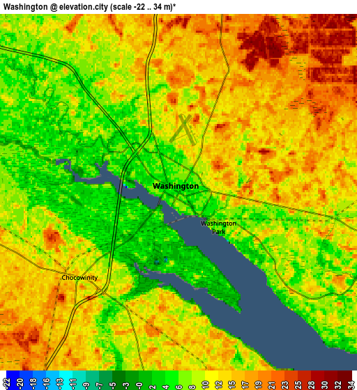 Zoom OUT 2x Washington, United States elevation map