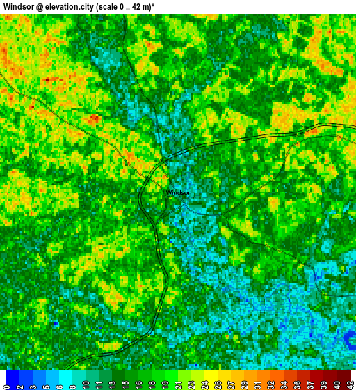 Zoom OUT 2x Windsor, United States elevation map