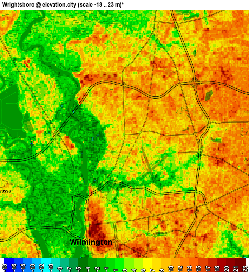 Zoom OUT 2x Wrightsboro, United States elevation map